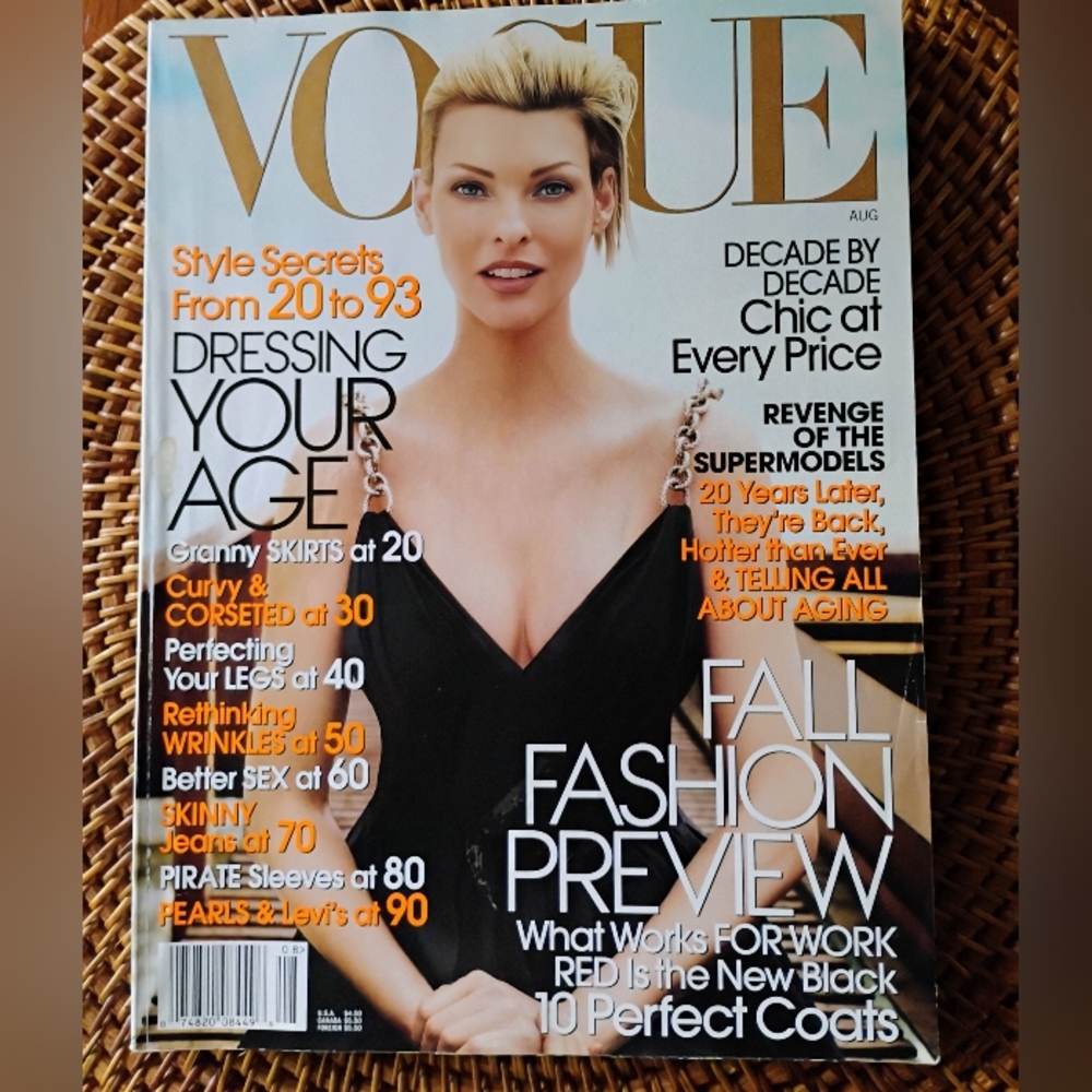 Vogue Magazine Aug. 2006 feat. Linda Evangelista, C. Turlington &  Supermodels